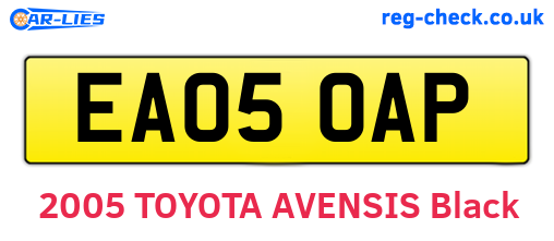 EA05OAP are the vehicle registration plates.