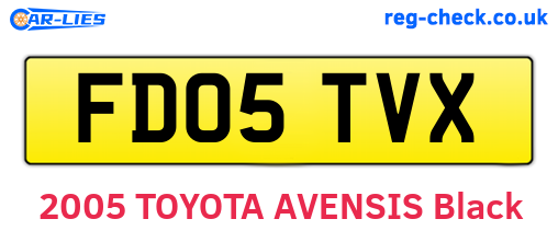 FD05TVX are the vehicle registration plates.