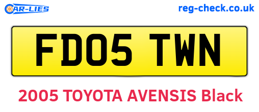FD05TWN are the vehicle registration plates.