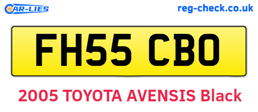 FH55CBO are the vehicle registration plates.