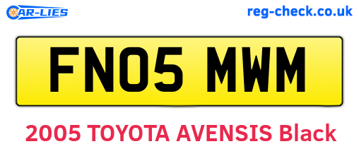 FN05MWM are the vehicle registration plates.