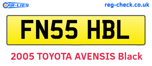 FN55HBL are the vehicle registration plates.