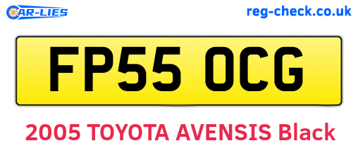 FP55OCG are the vehicle registration plates.