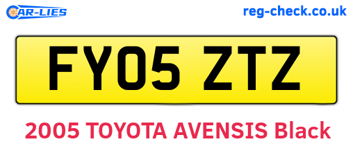 FY05ZTZ are the vehicle registration plates.