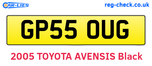 GP55OUG are the vehicle registration plates.