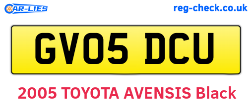 GV05DCU are the vehicle registration plates.