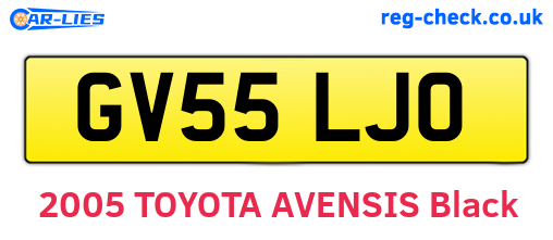 GV55LJO are the vehicle registration plates.