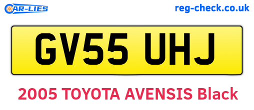 GV55UHJ are the vehicle registration plates.