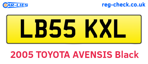 LB55KXL are the vehicle registration plates.
