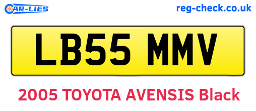LB55MMV are the vehicle registration plates.