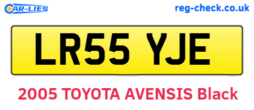 LR55YJE are the vehicle registration plates.