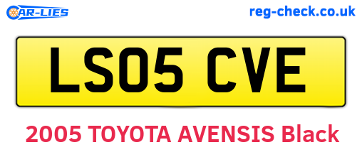 LS05CVE are the vehicle registration plates.