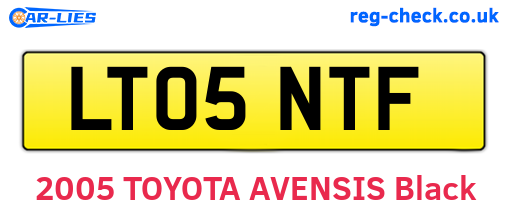 LT05NTF are the vehicle registration plates.