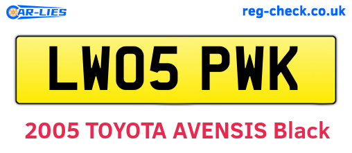 LW05PWK are the vehicle registration plates.