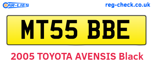 MT55BBE are the vehicle registration plates.