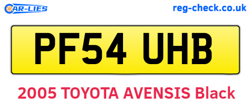PF54UHB are the vehicle registration plates.
