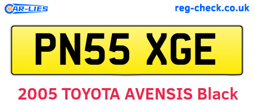 PN55XGE are the vehicle registration plates.