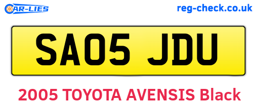 SA05JDU are the vehicle registration plates.