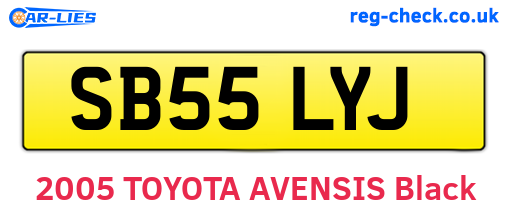 SB55LYJ are the vehicle registration plates.