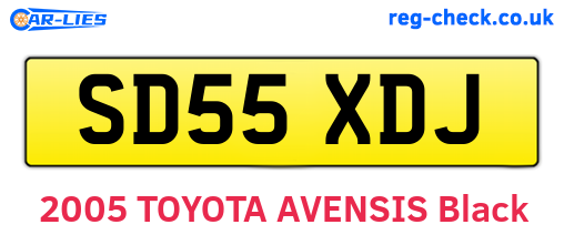 SD55XDJ are the vehicle registration plates.