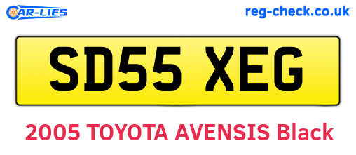 SD55XEG are the vehicle registration plates.