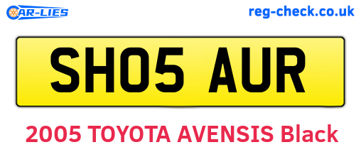 SH05AUR are the vehicle registration plates.