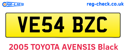 VE54BZC are the vehicle registration plates.