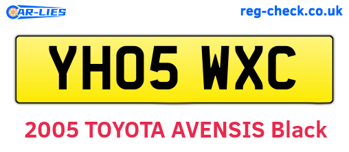 YH05WXC are the vehicle registration plates.