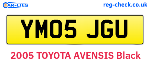 YM05JGU are the vehicle registration plates.