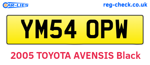YM54OPW are the vehicle registration plates.