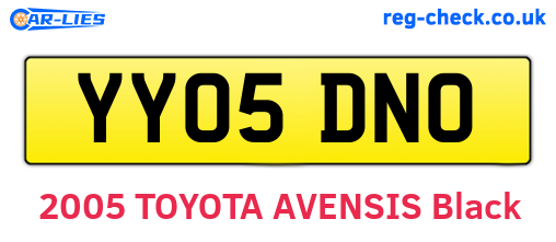 YY05DNO are the vehicle registration plates.