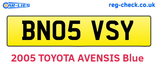 BN05VSY are the vehicle registration plates.
