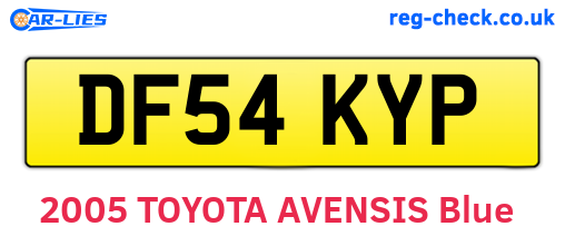 DF54KYP are the vehicle registration plates.