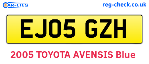 EJ05GZH are the vehicle registration plates.