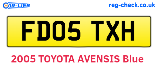 FD05TXH are the vehicle registration plates.
