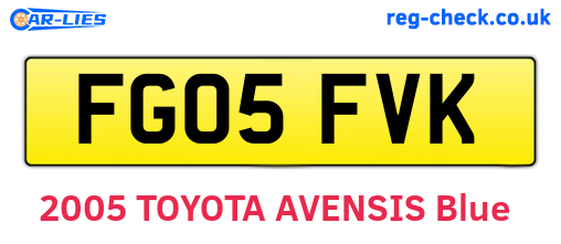 FG05FVK are the vehicle registration plates.