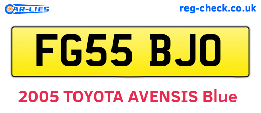 FG55BJO are the vehicle registration plates.