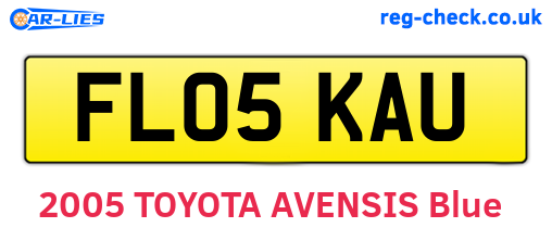 FL05KAU are the vehicle registration plates.