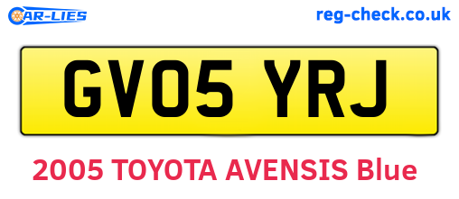 GV05YRJ are the vehicle registration plates.