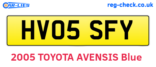 HV05SFY are the vehicle registration plates.