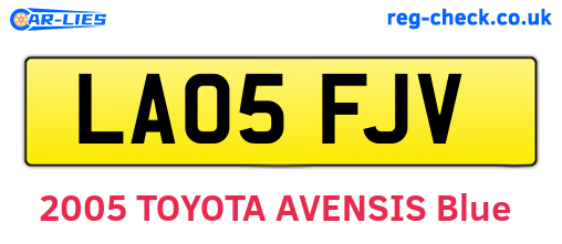 LA05FJV are the vehicle registration plates.
