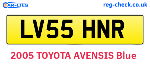 LV55HNR are the vehicle registration plates.