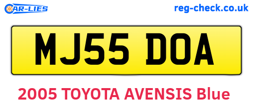 MJ55DOA are the vehicle registration plates.