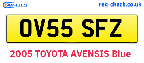 OV55SFZ are the vehicle registration plates.