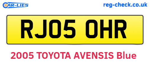 RJ05OHR are the vehicle registration plates.