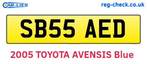 SB55AED are the vehicle registration plates.
