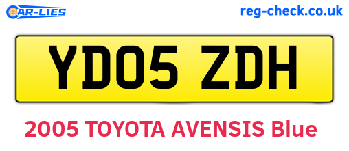 YD05ZDH are the vehicle registration plates.