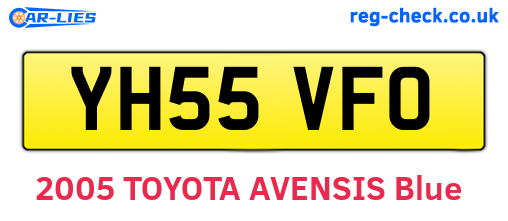 YH55VFO are the vehicle registration plates.