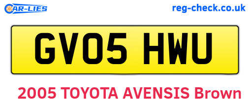 GV05HWU are the vehicle registration plates.