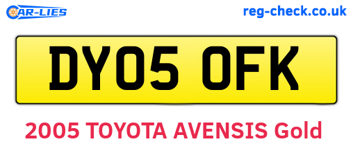 DY05OFK are the vehicle registration plates.